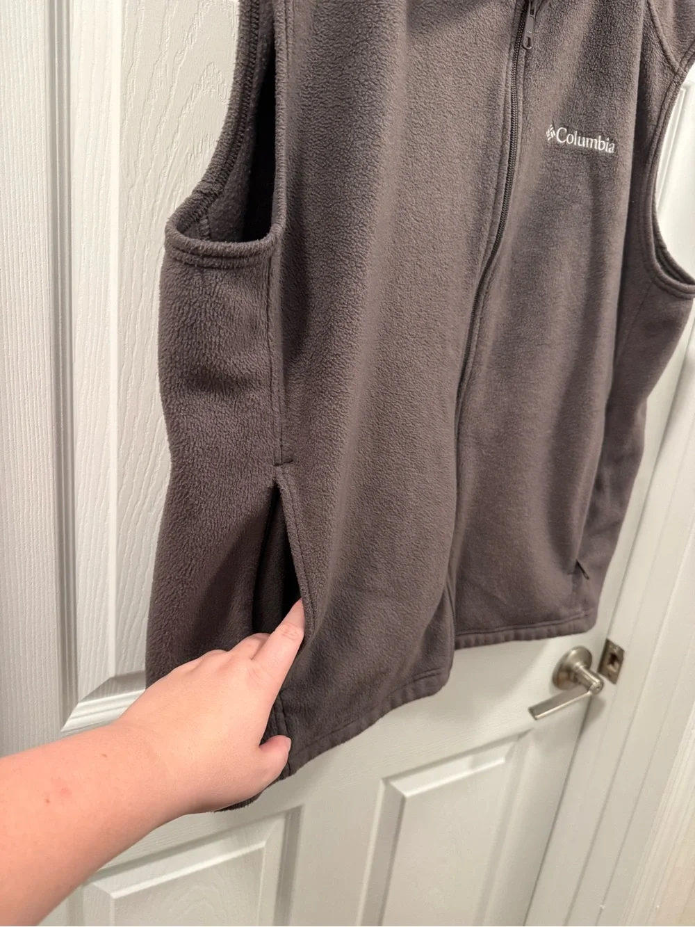 Columbia Men’s Charcoal Gray Fleece Full Zip Vest size XL